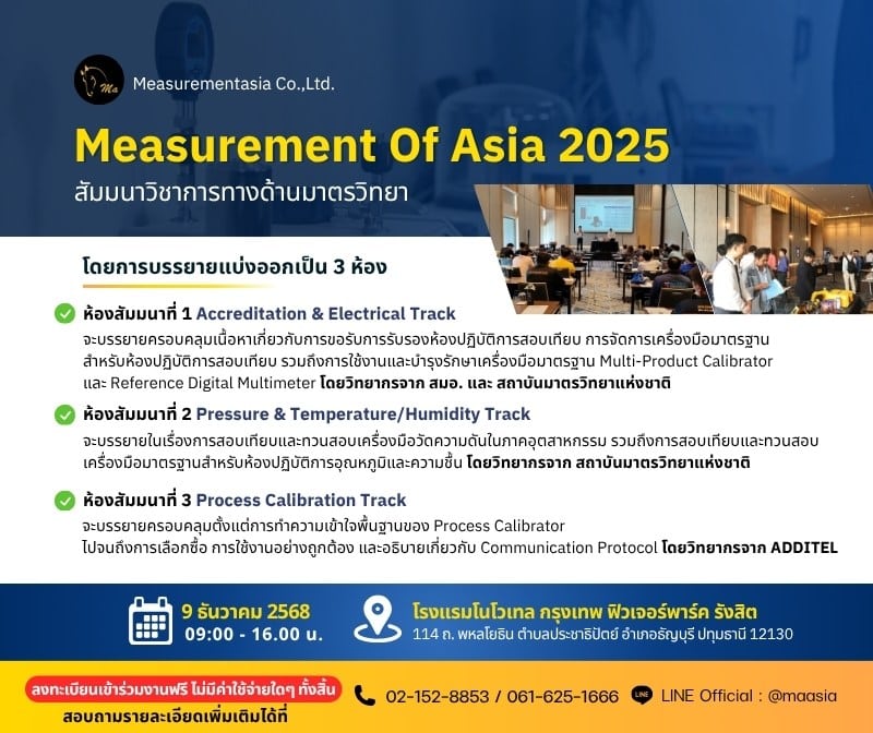 Measurement Of Asia 2025 สัมมนาวิชาการทางด้านมาตรวิทยา
